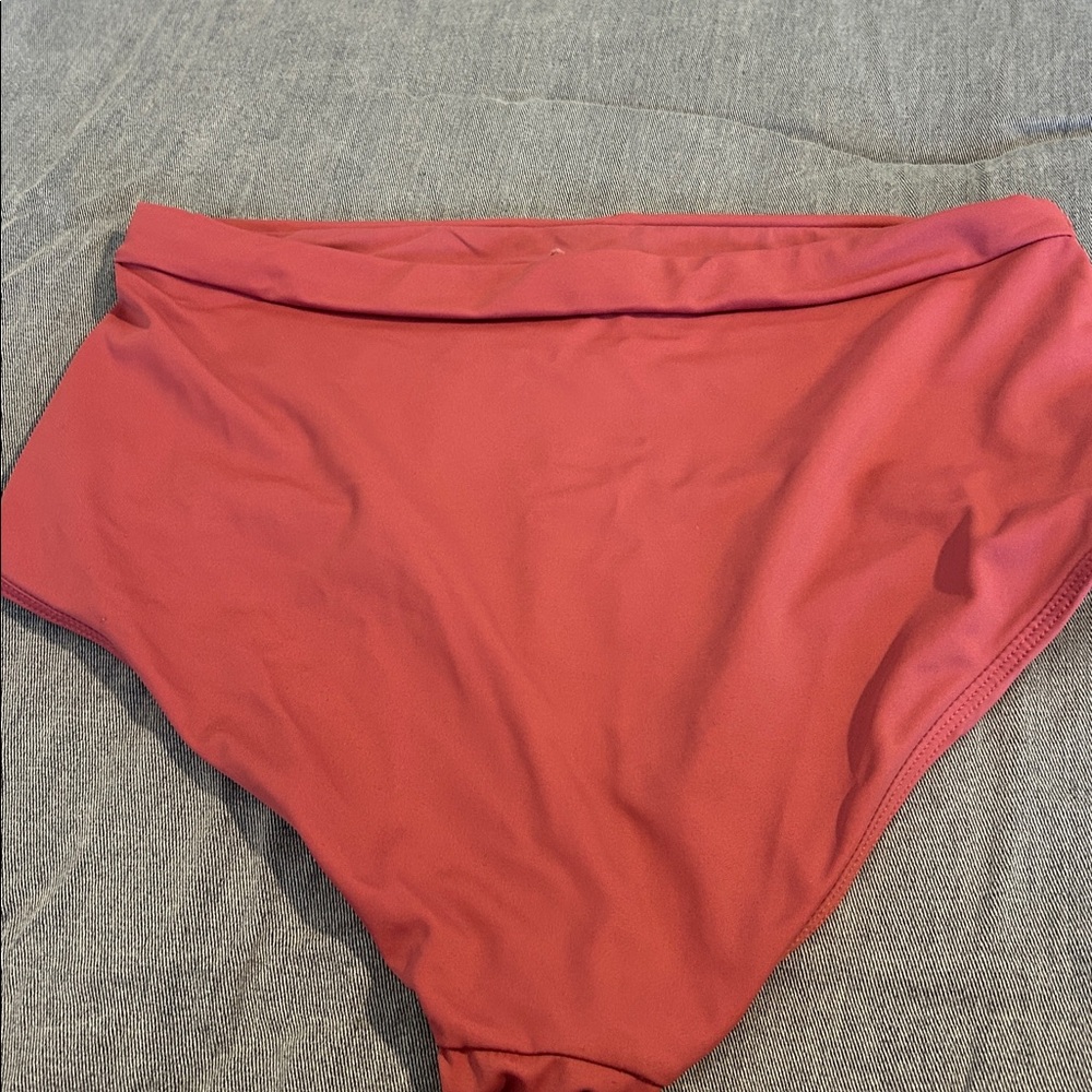 Andie Swim High Waisted Bikini Bottom, Rose pink size Medium - Picture 2 of 3